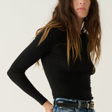 The Long Rib Tee in Black