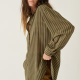 The Lucy Blouse in Cypress Stripe