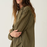 The Lucy Blouse in Cypress Stripe