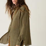 The Lucy Blouse in Cypress Stripe