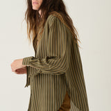 The Lucy Blouse in Cypress Stripe