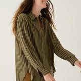 The Lucy Blouse in Cypress Stripe