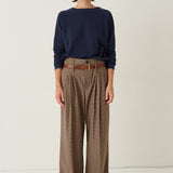 The Triple Pleat Trouser in Houndstooth