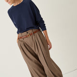The Triple Pleat Trouser in Houndstooth