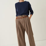 The Triple Pleat Trouser in Houndstooth