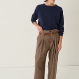 The Triple Pleat Trouser in Houndstooth