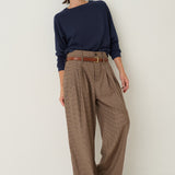 The Triple Pleat Trouser in Houndstooth