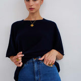 The Cashmere Tee in Navy