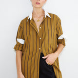 The Crosby Shirt in Goldenrod Stripe