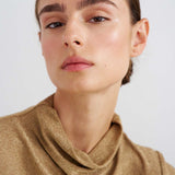 The Cowl Tee in Gold Lame