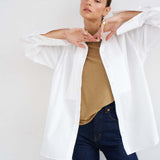 The Cowl Tee in Gold Lame