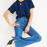 The Chameleon Tee in Blue Lame