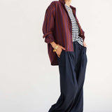 The Triple Pleat Trouser in Dark Navy