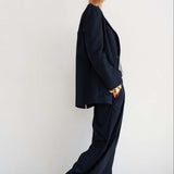 The Triple Pleat Trouser in Dark Navy