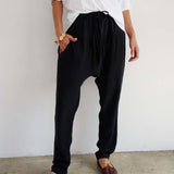 The Harem Pant Silk in Black
