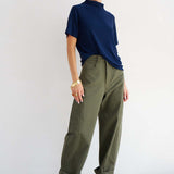 The Cowl Tee in Blue Lame