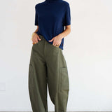 The Cowl Tee in Blue Lame