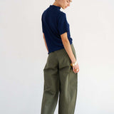 The Cowl Tee in Blue Lame