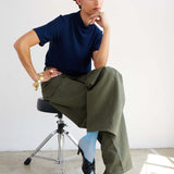 The Cowl Tee in Blue Lame