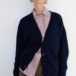 The Welt Pocket Cashmere Cardigan in Navy