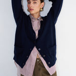 The Welt Pocket Cashmere Cardigan in Navy