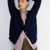 The Welt Pocket Cashmere Cardigan in Navy