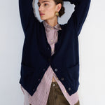 The Welt Pocket Cashmere Cardigan in Navy