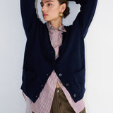 The Welt Pocket Cashmere Cardigan in Navy