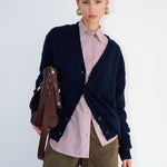 The Welt Pocket Cashmere Cardigan in Navy