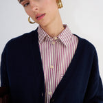 The Welt Pocket Cashmere Cardigan in Navy