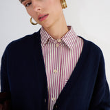 The Welt Pocket Cashmere Cardigan in Navy