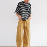 The Boxy Tee in Black White Stripe