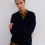 The Welt Pocket Cashmere Cardigan in Navy