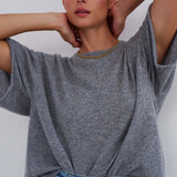 The Cashmere Tee in Light Heather