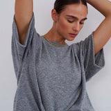 The Cashmere Tee in Light Heather