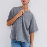 The Cashmere Tee in Light Heather