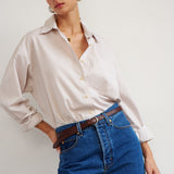 The Weekend Shirt in Tan Stripe