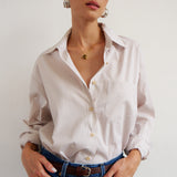 The Weekend Shirt in Tan Stripe