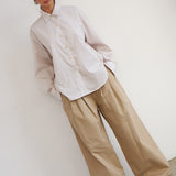 The Triple Pleat Pant in Tan