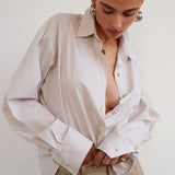 The Weekend Shirt in Tan Stripe