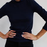 The Mock Neck in Navy
