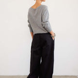 The Triple Pleat Pant in Black