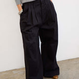 The Triple Pleat Pant in Black