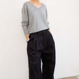 The Triple Pleat Pant in Black