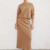 The Sweatshirt Skirt in Camel
