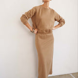 The Sweatshirt Skirt in Camel
