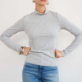 The Mock Neck in Heather Grey