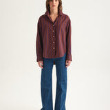 The Weekend Shirt in Oxblood Stripe