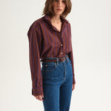 The Weekend Shirt in Oxblood Stripe
