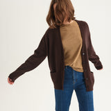 The Welt Pocket Cashmere Cardigan in Mud